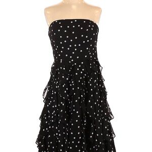 EUC White House Black Market Size 6 black and white polka dot dress